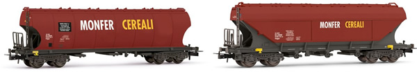 Rivarossi HR6475 - 2pc 4-axle Uagpps wagon MONFER CEREALI 