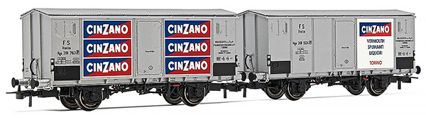 Rivarossi HR6606 - Italian Reefer Car Set Cinzano 2pcs of the FS