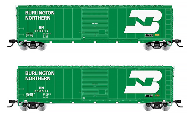 Rivarossi HR6637A - American Box Car Set 2pcs of the Burlington Northern