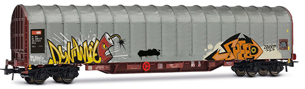 Rivarossi HR6681 - 4-axle Tarpaulin Wagon Rils type, with graffiti