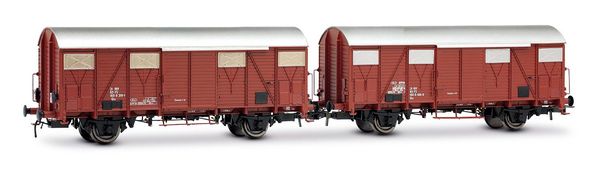Rivarossi HR6696 - 2-unit Ghs Wagon Set with low aerators, brown livery, one with rear red lights