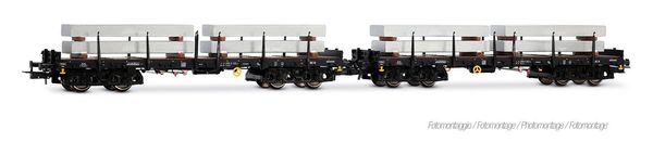 Rivarossi HR6701 - 2pc stake wagon set type Rmms