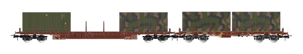 Rivarossi HR6716 - 2pc stake wagon set, types Rgs and Rgmms