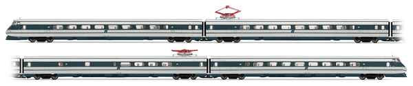Rivarossi HRS2512 - FS, set of 4 units ETR 401 “Pendolino” in silver/blue livery, squared logo