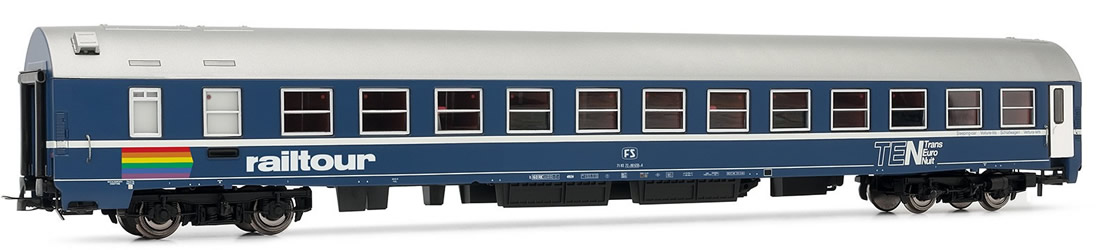 Voiture lits T2 SNCF - livrée TEN bleu/blanc avec toit argent et lo