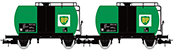 2-unit 2-axle Tank Wagon Set BP green