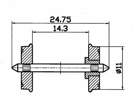 Roco 40264 - Whlst 11mm dia ins-1sd 2/