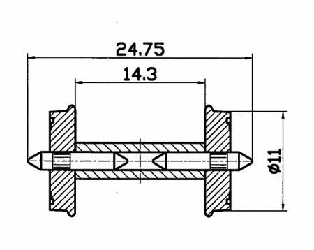 Roco 40267 - Whlst 11mm dia split ax2/