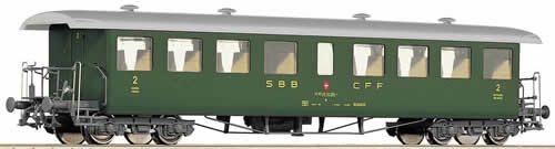 Roco 45096 - Type Bi 2nd Class Seetal Wagon W/ Silver Roof