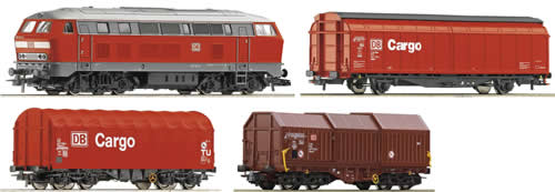 Roco 51221 - Digital Starter Diesel locomotive BR 218 with freight train
