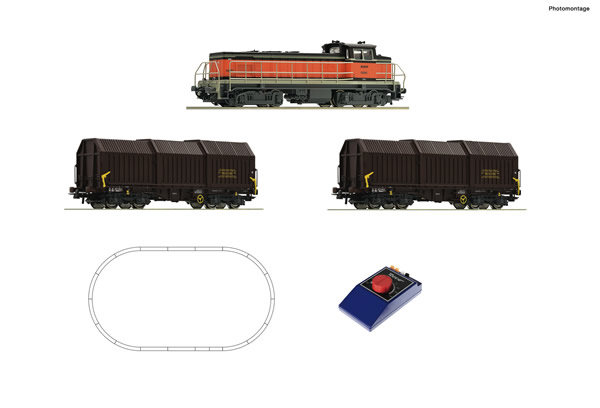 Roco 51335 - Analogue start set: French Diesel lovomotive BB 63000 with goods train of the SNCF
