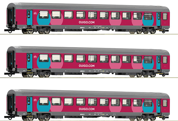 Roco 6200025 - Set of 3 Corail cars Ouigo #2 of the SNCF