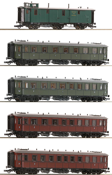 Roco 6200076 - 5-piece set of express train carriages of the K.W.St.E.