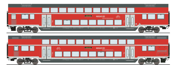 Roco 6220145 - 2 piece set: Double-deck coaches