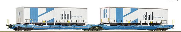 Roco 6600024 - German Articulated double-pocket wagon T3000e EUROWAGON