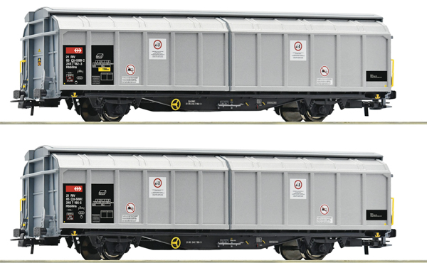 Roco 6600110 - 2-piece set: Sliding wall wagons, SBB Cargo 