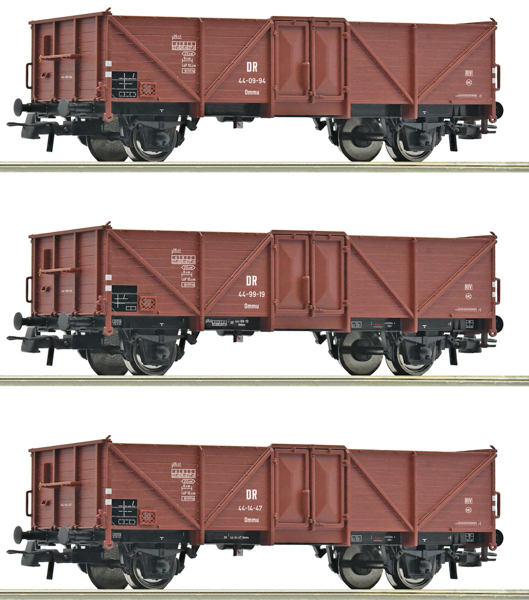 Roco 6600115 - 3-piece set: Open goods wagon