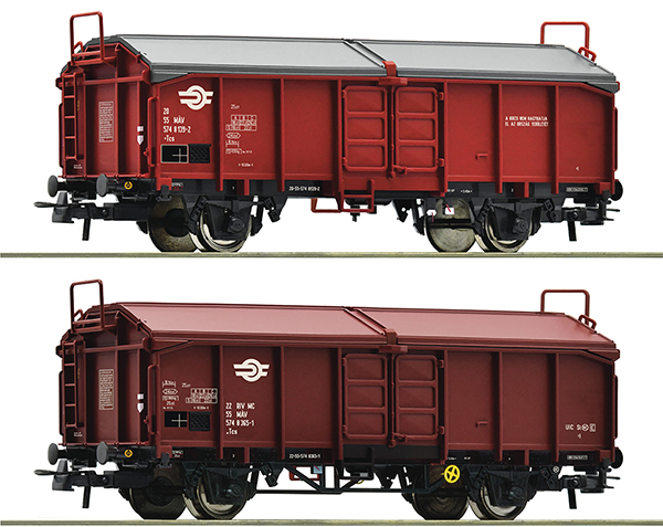 Roco 6600116 - 2-piece set: sliding roof wagon of the MAV