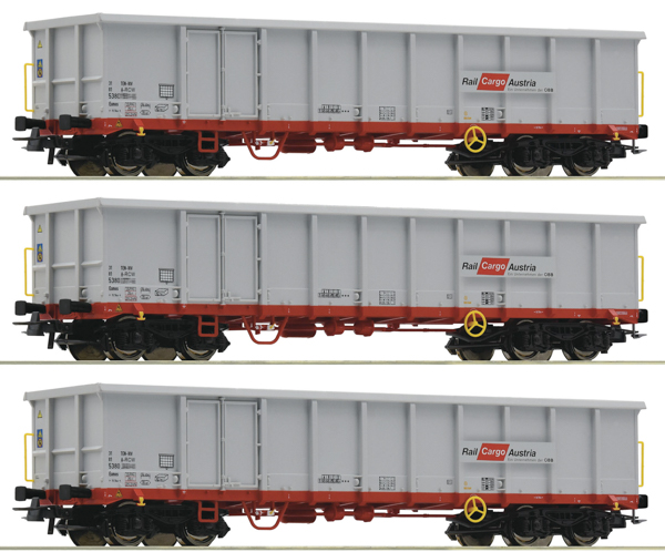 Roco 6600121 - 3 piece set: Open goods wagons