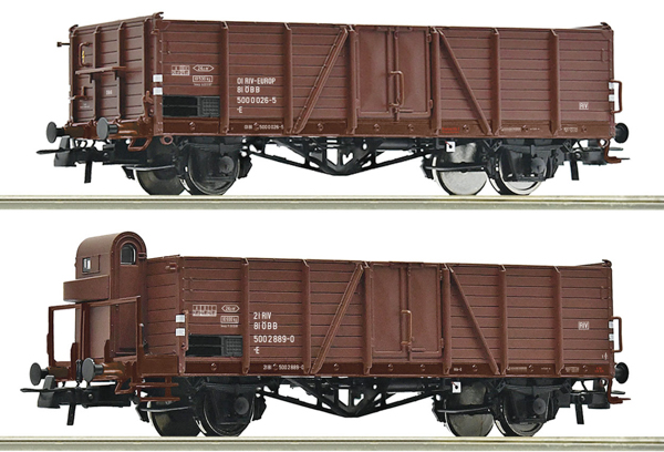 Roco 6600123 - 2 piece set: Open goods wagons