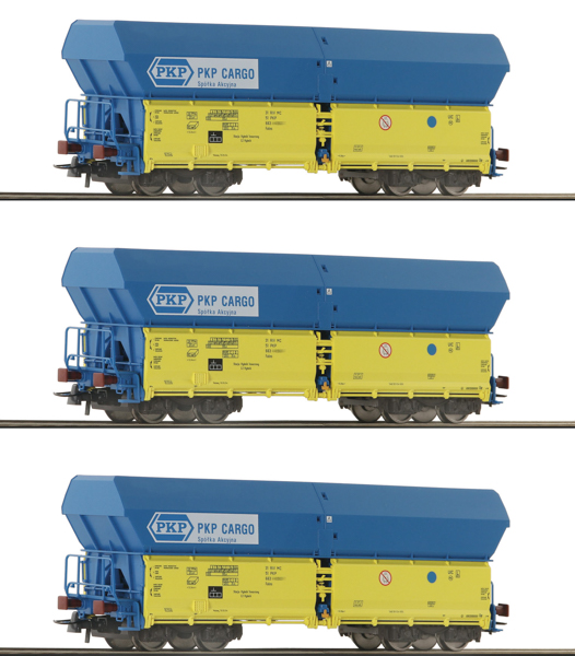 Roco 6600136 - 3 piece set: Self unloading hopper wagons