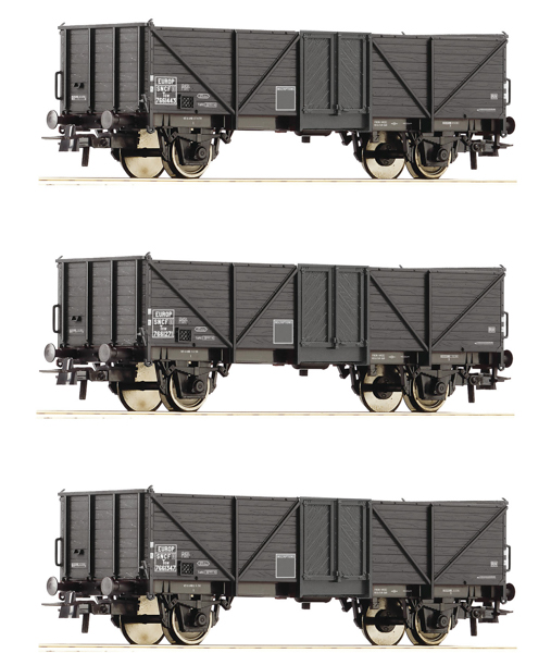 Roco 6600141 - 3 piece set: Open goods wagons