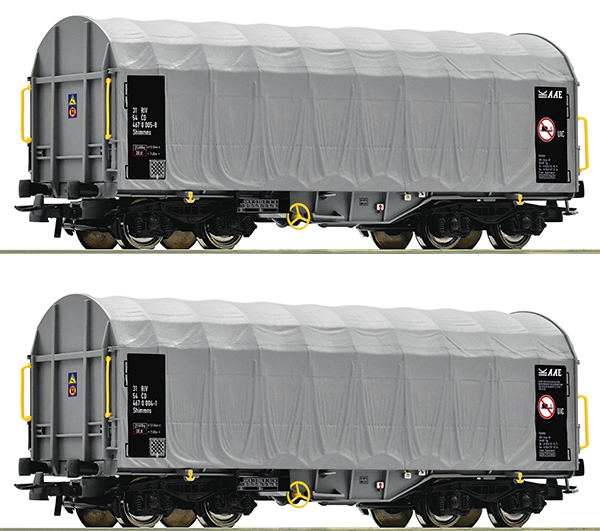 Roco 6600144 - 2pc Sliding tarpaulin wagon set of the CD