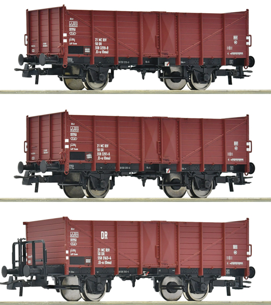 Roco 6600146 - 3 piece set: Open goods wagons