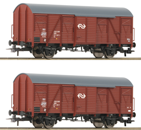 Roco 6600151 - 2 piece set: Covered goods wagon