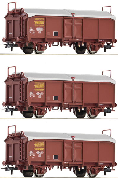 Roco 6600173 - 3 piece set: Sliding roof wagons 