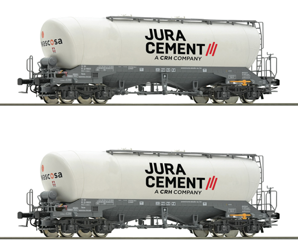 Roco 6600191 - 2 piece set: Silo wagons, Jura Cement/Wascosa 