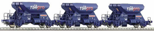 Roco 66057 - 3-piece set of hopper wagons RAILPRO, NS