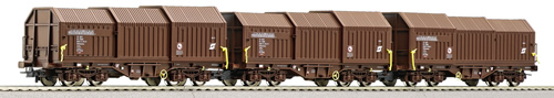 Roco 66105 - 3-piece set functional telescopic hood wagon AC