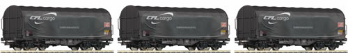 Roco 66125 - 3 Piece Set: Telescopic Hood Wagons CFL-CARGO