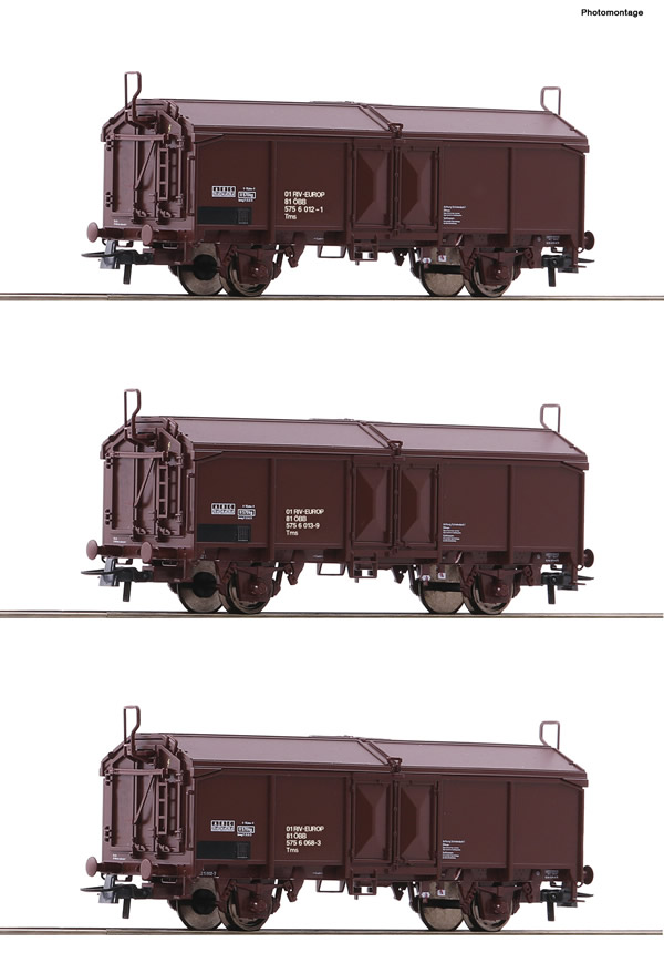 Roco 66178 - 3 piece set: Sliding roof wagons