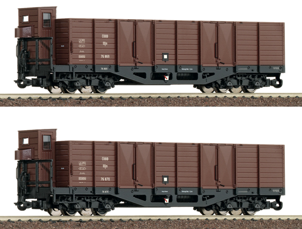 Roco 6640004 - 2 piece set: Open goods wagon