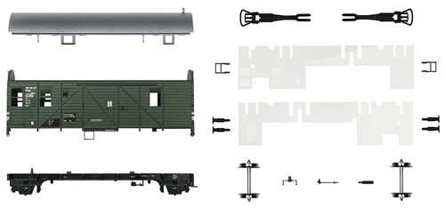 Roco 66647 - German Caboose of the DR - Kit