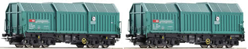 Roco 67003 - Set: telescoping hooded wagons