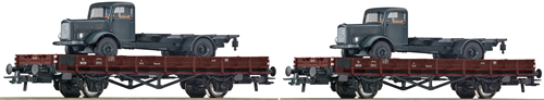 Roco 67035 - 2-piece set stake wagon, DSB