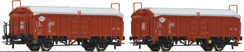 Roco 67036 - Set: sliding roof wagons, brown, MAV