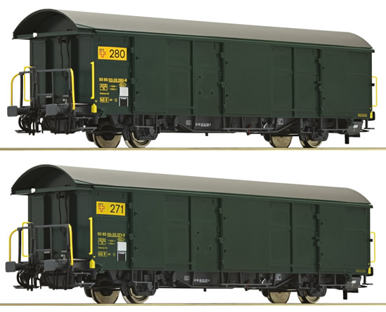 Roco 67185 - 2pc Postal Wagon Set, SBB