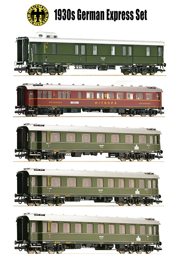 Roco 712052 - 1930's Era II DRG German Express Passenger Car Set