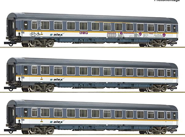 Roco 74018 - German 3-piece set: Eurofima coaches alex