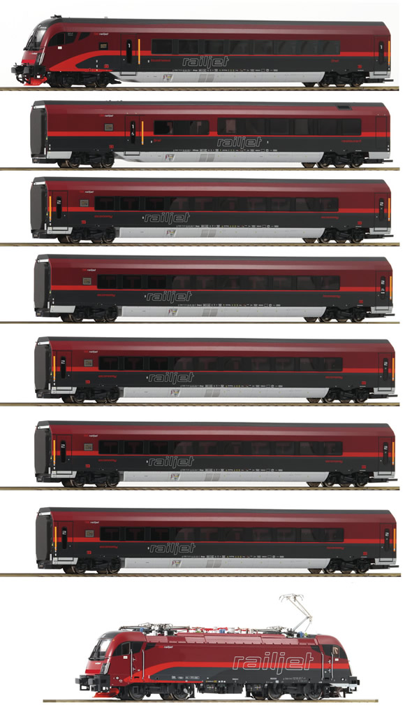 Roco 74115 - Austrian 8pc Railjet Set of the ÖBB (DCC Sound)           