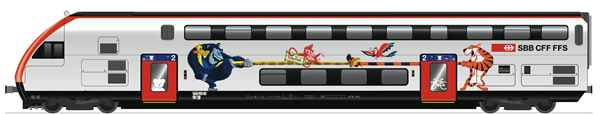 Roco 74498 - Double Decker Control Cab Car               