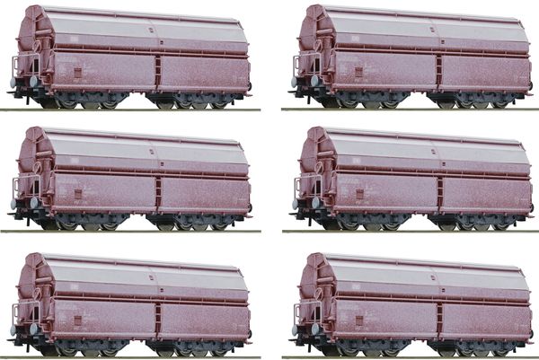 Roco 75866 - 12 piece display: Swing-roof wagons, DB