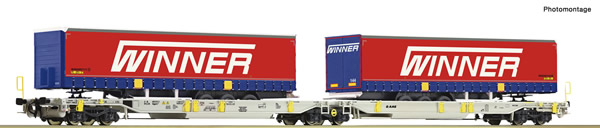 Roco 75891 - Doppeltaschen-Gelenkwagen T2000 + Winner Traier #5 Display 75886