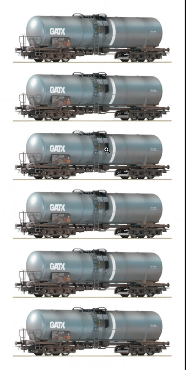 Roco 75972 - Set of 6 Tank Cars GATX