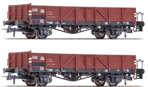 Roco 76100 - Austrian 2 Piece Open Goods Wagon Set of the OBB