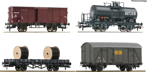 Roco 76134 - 4 piece set: Goods wagon, NS